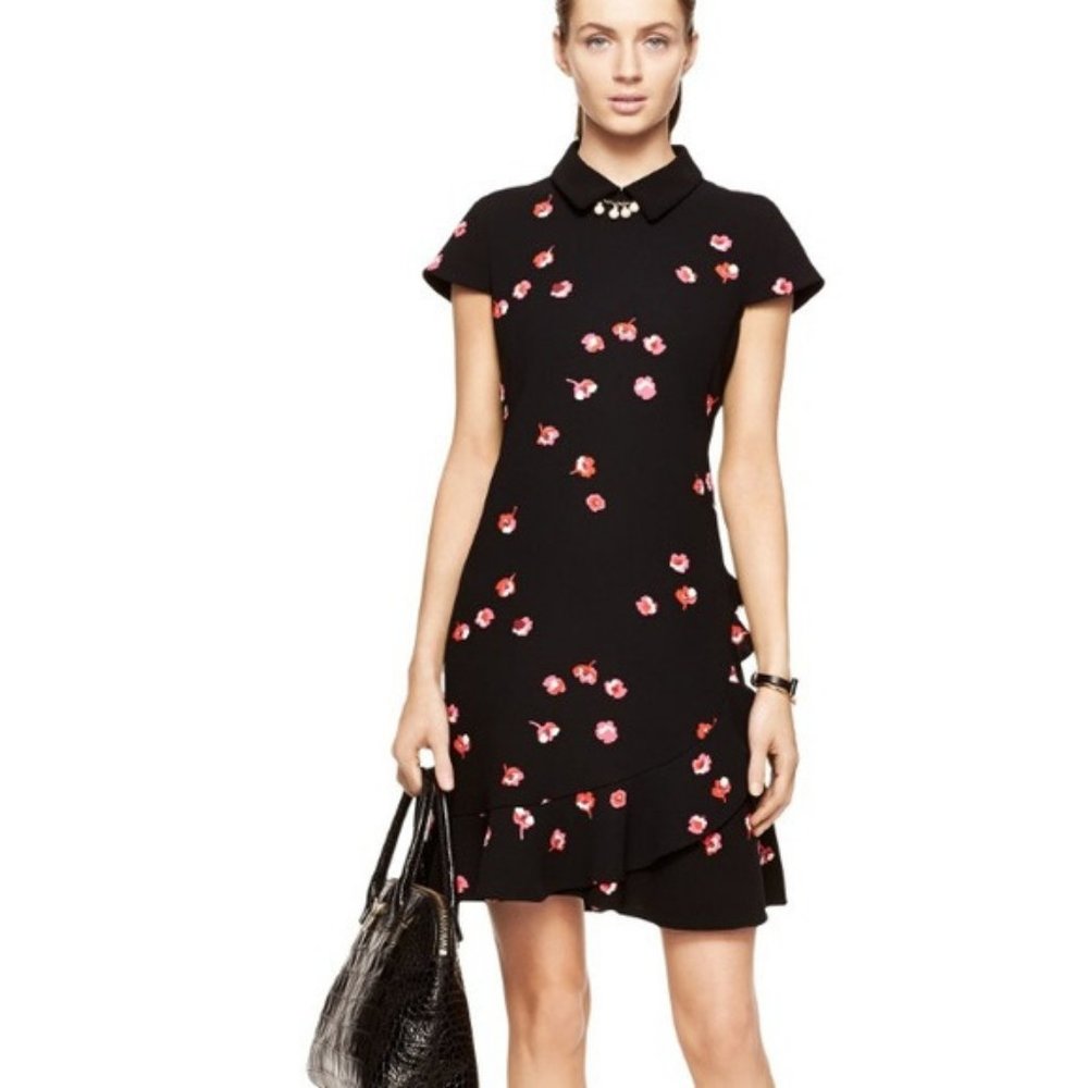 Kate Spade Falling Florals Ruffle Dress - 14 - Picture 2 of 4